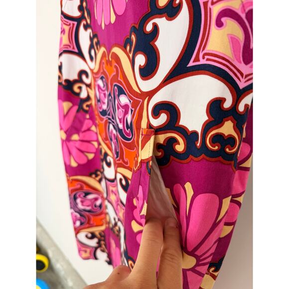 David Meister Pink Multicolor Medallion Print Sleeveless Sheath Dress Size 6 - Picture 5 of 10